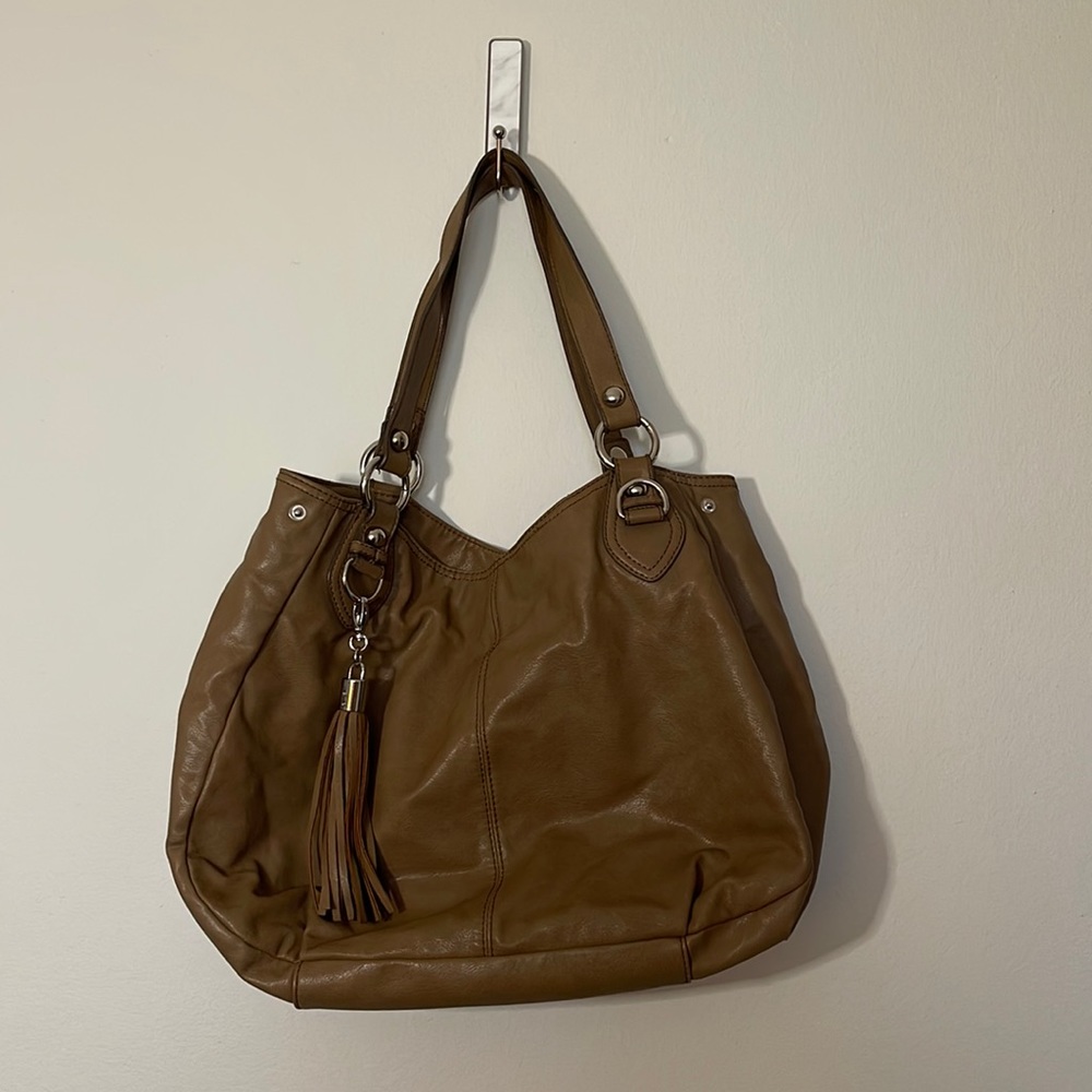 THE LIMITED faux leather taupe handbag